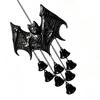 Dark Aesthetic Balcony Decorations Gothic Bat Metal Wind Chime, Halloween Hanging Ornament with Multiple Bells, 3D Unique Gift Ideas Embossed