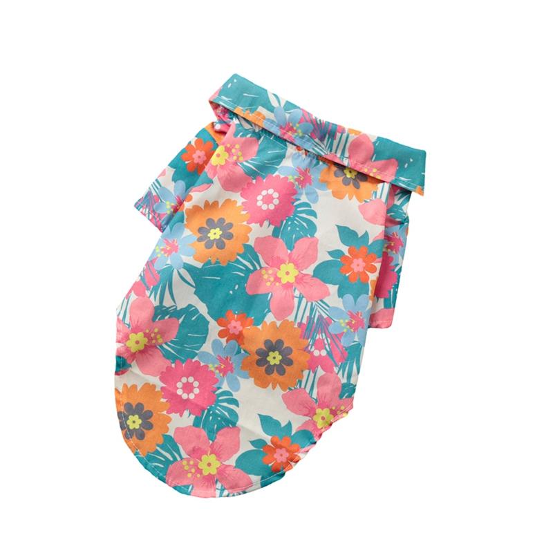 Hundebekleidung Hawaiianischer Blumenprint Strandhemd