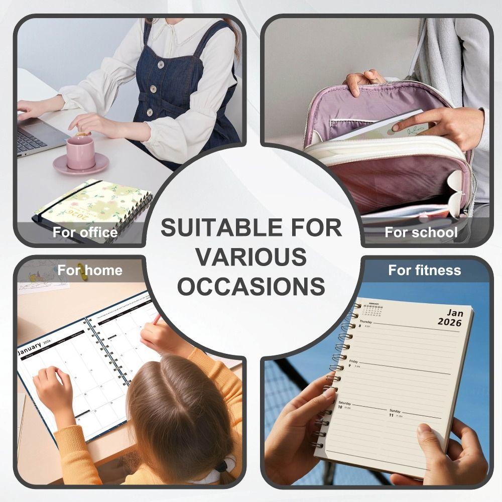 A5 Size Coil Diary Book Spiral Binding Daily Plan Schedule 2026 Planner Notebook  School Supplies
