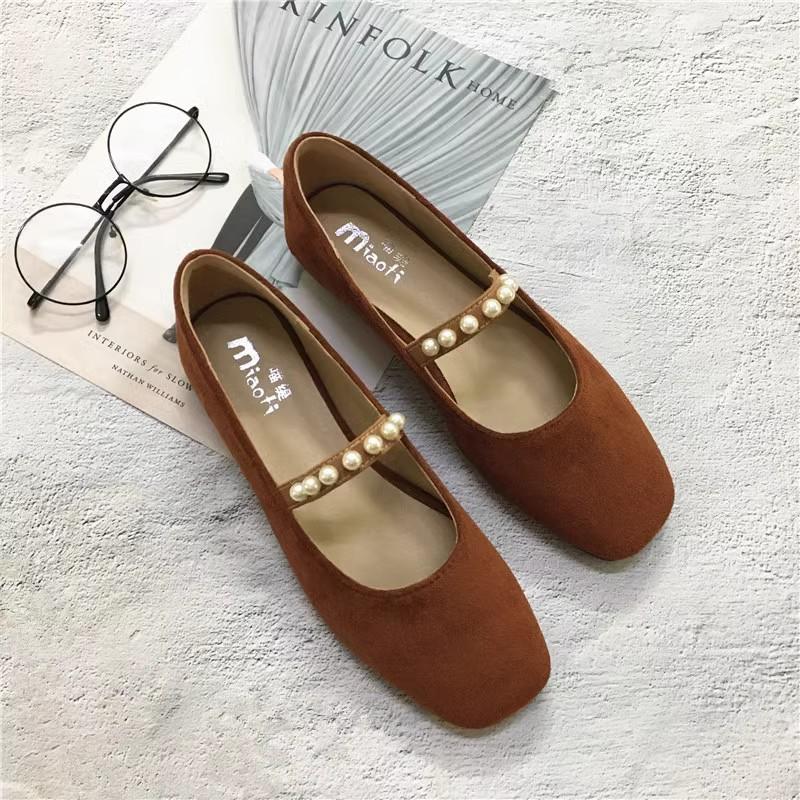 Fashion 2025 Flat Shoes Women's Spring Autumn New Vintage Mary Jane Shoes Women's Shallow Square Toe Large Size Women's Shoes 41-43