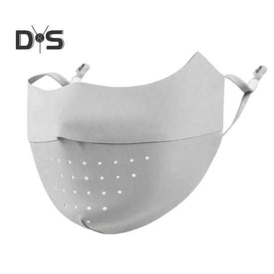 Protecție facială fără sudură, respirabilă, cu găuri, design cu protecție solară 3D subțire, protecție facială UPF 50, respirabilă, din material de mătase glacială