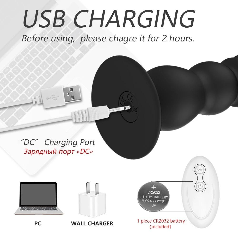 10 Speeds Wireless Remote Anal Dildo Male Prostate Massager Strong Sucker Unisex G-spot Stimulator Anus Penis Vibrator Sex Toys