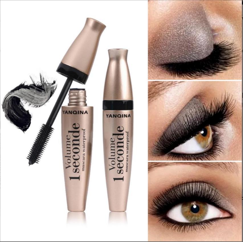 Schwarze Wimperntusche   3D Wasserdichte Wimperntusche Flüssige Faser Schwarze Wimpern Lockenbürste Lang Anhaltendes Augen-Make-up Verlängerung Wimperntuschenbürste