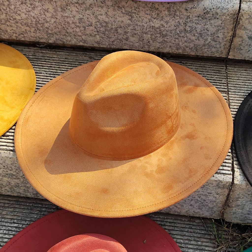 Suede Wide-brimmed Hat 9.5 Cm Brim Width Unisex Suitable for Jazz Hat Fedora Hat Church Hat Felt Hat Soft Felt Hat Panama Hat.