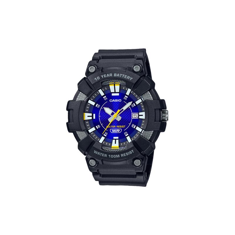 Casio Series YOUTH Series-Disc Three-hand Fashionable Sports Watch 100m Waterproof Quartz Movement Resin Strap Japanese and Korean Watch MW-610H-2AV синий