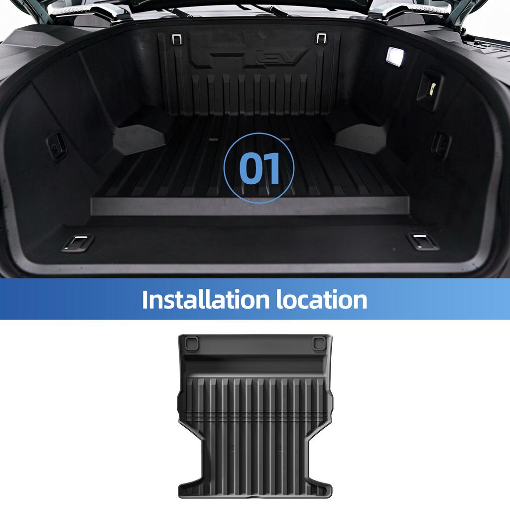 Smabee Left Hand Drive for GMC Hummer EV SUV 2022- 2025 2026 TPE Car Floor Mats Trunk Backrest Pad All Weather Accessoreis