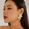 IngeSight.Z Vintage Metal Imitation Pearl Flower Stud Earrings for Women Charm Party Dinner Earrings Ear Jewelry Accessories