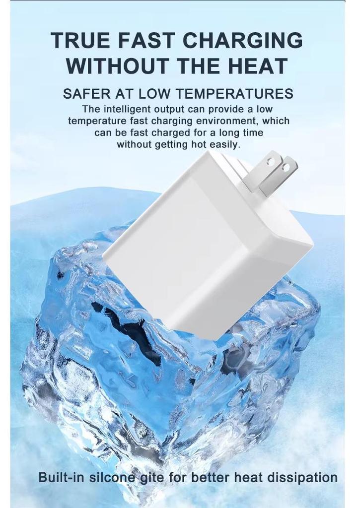 65W GaN Charger with Retractable Cable for Fast PD Charging - Compatible with Apple, Huawei, Xiaomi, Type-C Devices