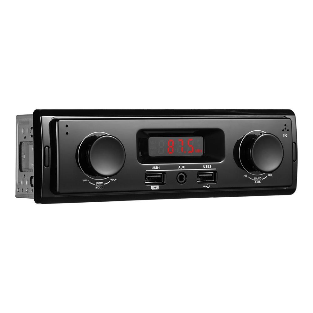 1 Din Dual Knob Car Stereo Audio InDash FM AuxIn Receiver USB MP3