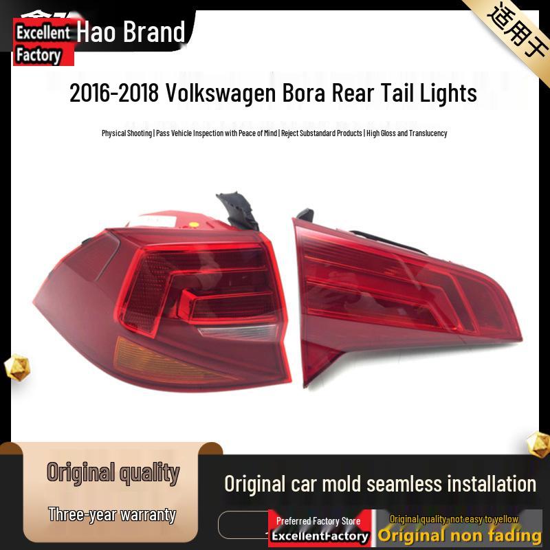 Compatible Rear Tail Light Assembly & Brake/Turn Signal Cover for 16/17/18 Volkswagen Bora Inner & Outer Housing