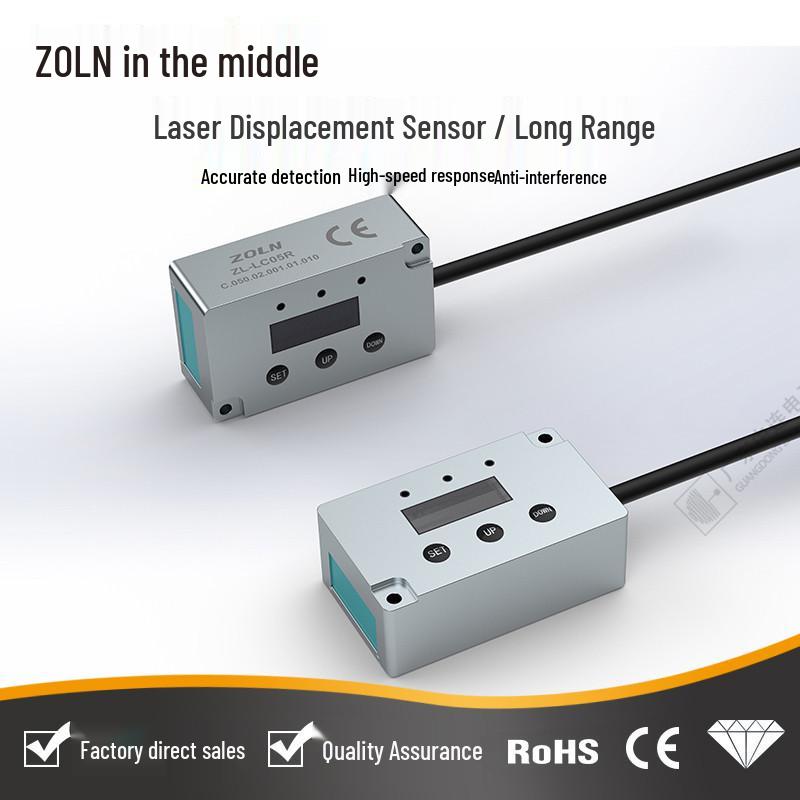 200mm-40m High-Precision Laser Displacement Sensor with Digital/Analog Output and Adjustable Sensitivity