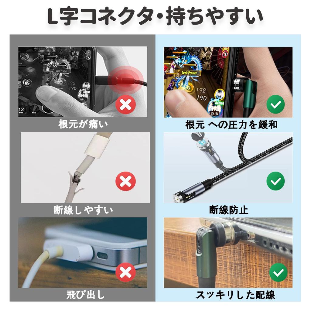 Magnetic Charging Cable 1m x 2 2m 3m 12 with LED USB Fast Compatible with Micro All Phone and clenye [5-Pack/0.5m + + + & Connectors] Built-in Light,