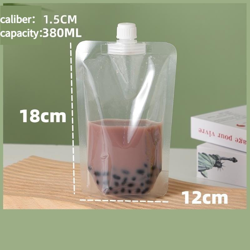 Transparent Self-supporting Suction Nozzle Bag Beverage Soybean Milk Coffee Pouch Disposable Explosion Proof and Leak Proof Sealing Packaging Bags