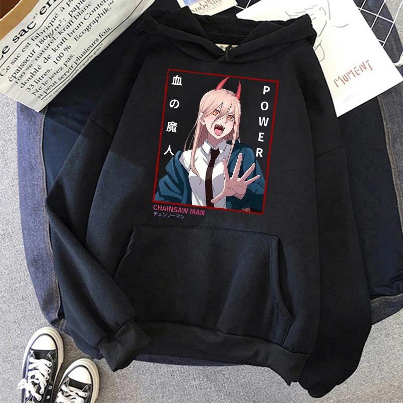 Motorová pila Anime Dámské Mikiny s kapucí s klokaní kapsou Harajuku Dámský Rukáv Pulovr Ležérní Streetwear Oblečení Topy Estetické Oblečení