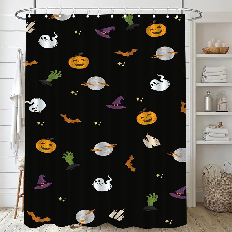 Oil painting landscape Washable Dirt-Resistant Shower Curtain Shower Head waterproof Polyester Bath Curtain For Home Decor