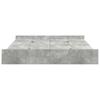 Storage Bed Frame Concrete Grey 180 X 200 Cm Particleboard