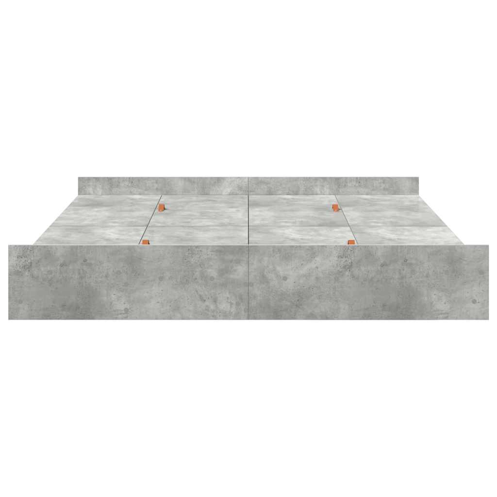 Storage Bed Frame Concrete Grey 180 X 200 Cm Particleboard
