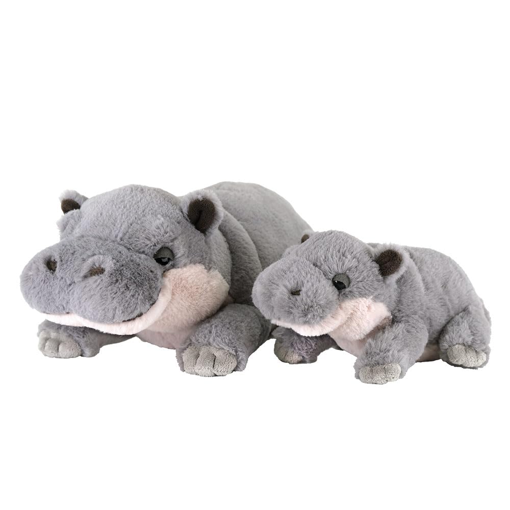 SunLemon Fluffies Kleines Zwergflusspferd 12 x 21 x 16 cm Plüschtier Niedliches Zoo-Nilpferd P-1423