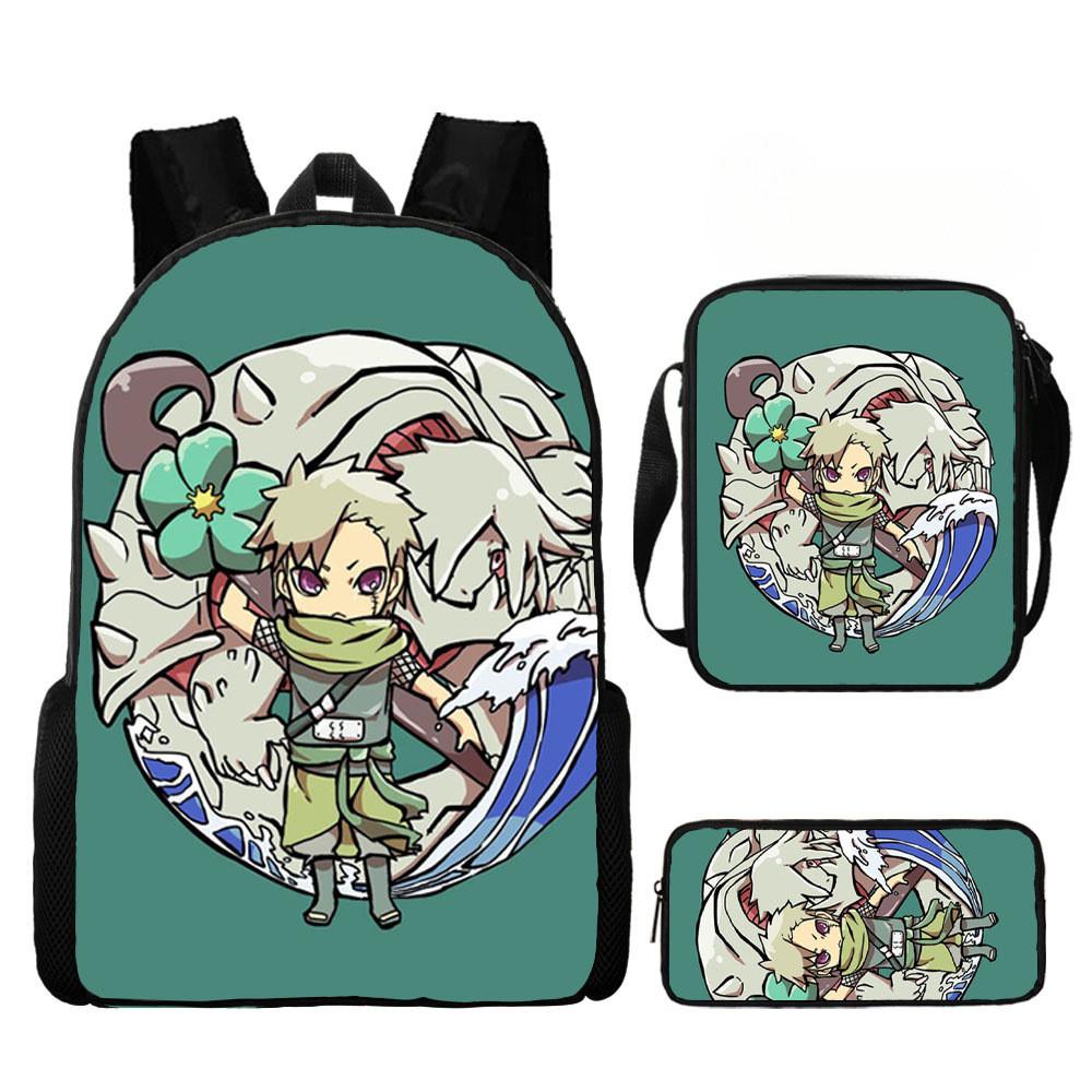 Backpack Naruto Children Set With Pencil Case And Versatile For School Trips Day