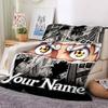 Custom 1Pc Cartoon Eyes Fleece Flannel Blanket Soft Warm Cozy Office Throw For Bedroom Couch Travel Birthday Xmas Gift