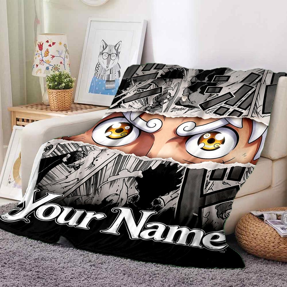 Custom 1Pc Cartoon Eyes Fleece Flannel Blanket Soft Warm Cozy Office Throw For Bedroom Couch Travel Birthday Xmas Gift