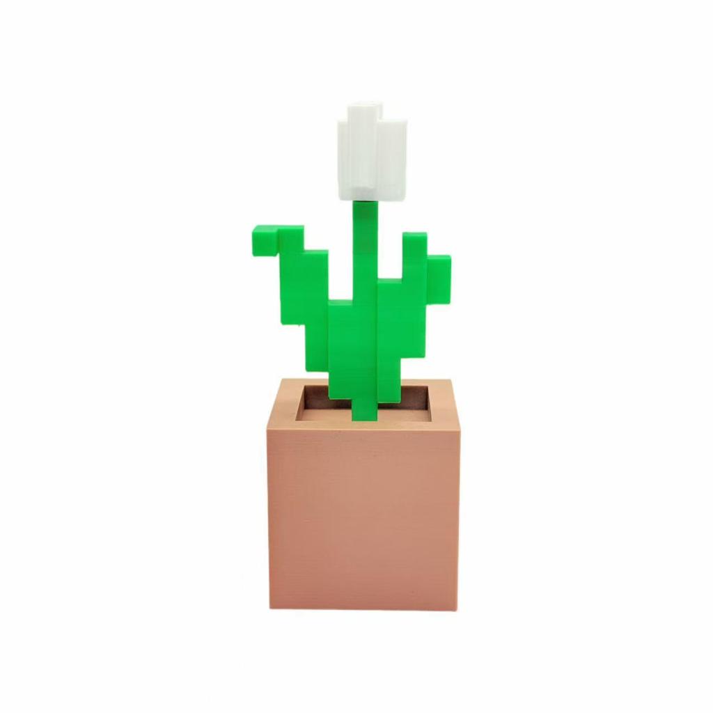 Minecraft Rose Tulip Desktop Ornament – Holiday Gift Idea