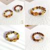 Stunning Geometric Beaded Ring Set Featuring Golden Tiger Eye And Yellow Crystal
