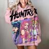 Casual Women's Hoodies Kawaii KPop Demon Hunters Prints Pullover Comfortable Oversize Hoodies Autumn Soft Clothes