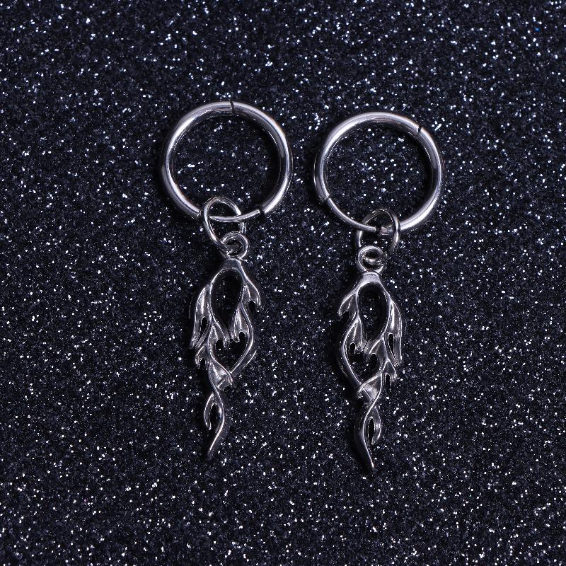 Gothic Punk Edelstahl Spike Creolen Anhänger Für Unisex Y2K Kette Quaste Hängeohrringe