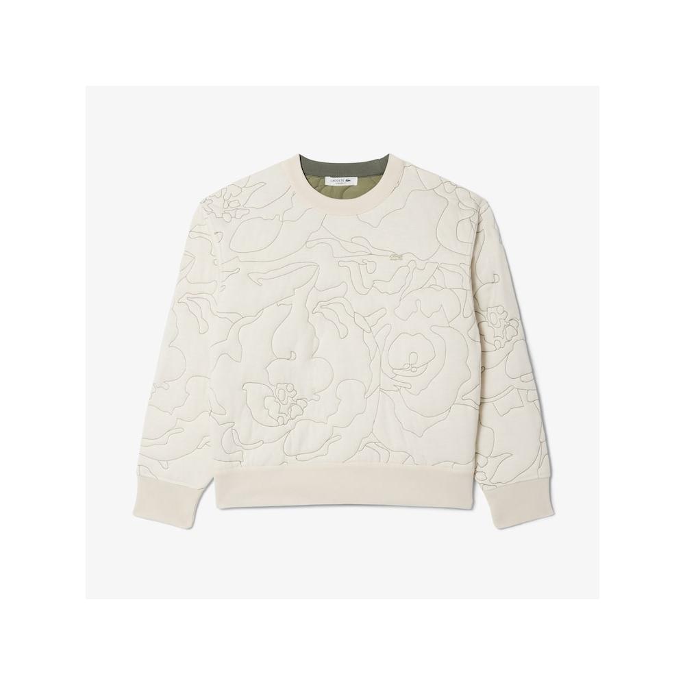 Lacoste Womens Flower Pattern Reversible Padded Sweatshirt Sf2686 54n Id8 q2nSf2686 54nId8