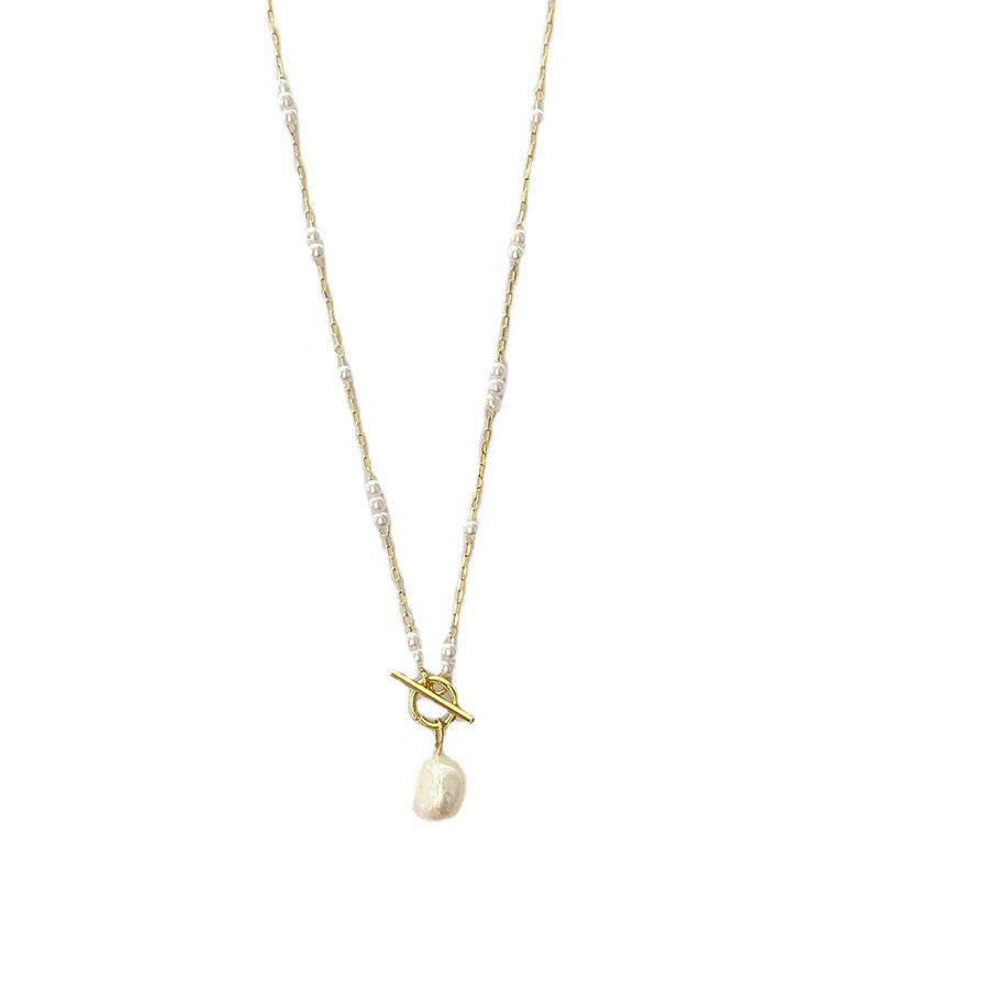 2022 New Luxury Gold Clavicle Chain: Simple Freshwater Pearl Choker Necklace