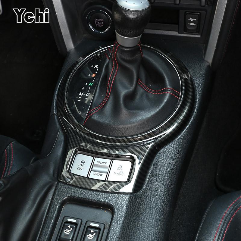 ABS Carbon Fiber For Subaru BRZ Toyota 86 2012-2020 Center Console Side Strip Gear Shift Panel Decor Cover Trim Frame Car