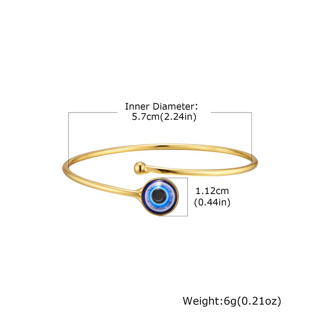 Vnox Gold Plated Thin Lines Cuff Bracelet, Türkiye  Lucky Blue Eye, Adjustable Wrist Bangle Jewelry Gifts