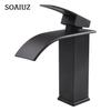 Bathroom Basin Faucet Waterfall Deck Mounted Cold and Hot Water Mixer Tap