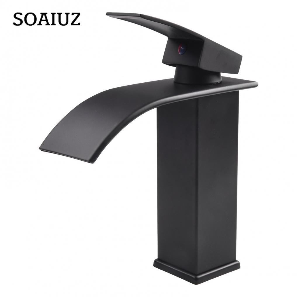 Bathroom Basin Faucet Waterfall Deck Mounted Cold and Hot Water Mixer Tap
