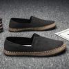 Summer Breathable Woven Linen Shoes Lightweight Fashionable Casual Slip-On Canvas Sneakers Low Top Easy To Wear Shoes For Men