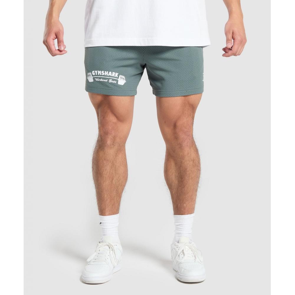 

GYMSHARK Workout Gear Mesh 5 Shorts Cargo Teal A5A6H TBNG M