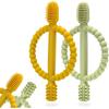 Brinquedos para Dentição de Bebê com Alça Fácil de Segurar, Escova de Dentes de Silicone para Bebês, Texturizados em Ambos os Lados Ajudam na Massagem, Brinquedos para Bebês de 0 a 24 meses