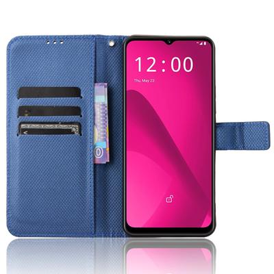 Etui do T-Mobile REVVL 7/T Phone 2 5G Skórzany Portfel z Podstawką Pokrowiec na Telefon Diamentowa Faktura