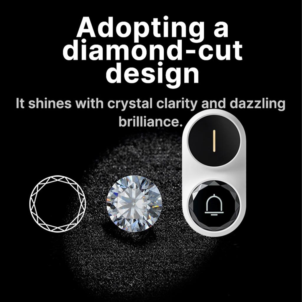 Wireless Doorbell Adjustable Volume 26 Different Ringtones LED Flash Multiple Bell IP64 Waterproof for Home Classroom