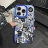 Guitar Newspaper Pattern Creative European Style Shockproof Hard Phone Case For Apple Iphone