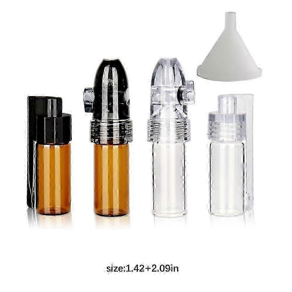 4ks skleněný dávkovač prášku s trychtýřem, přenosný cestovní dávkovač koření, průhledné plnitelné lahvičky