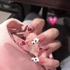 Ice Through Nude Cow Wearing Manicure Love Fake Nail Manicure Patch Waterproof Detachable Nail Piece Finished Nail Piece