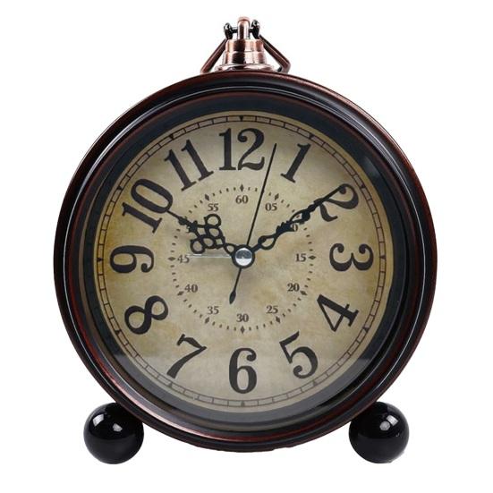 Vintage Metall Analoger Wecker Großes Display Tickenlos Leise Batteriebetrieben Schlafzimmer Retro Schreibtisch Quarz Uhr Kinder Schüler Geburtstagsgeschenk