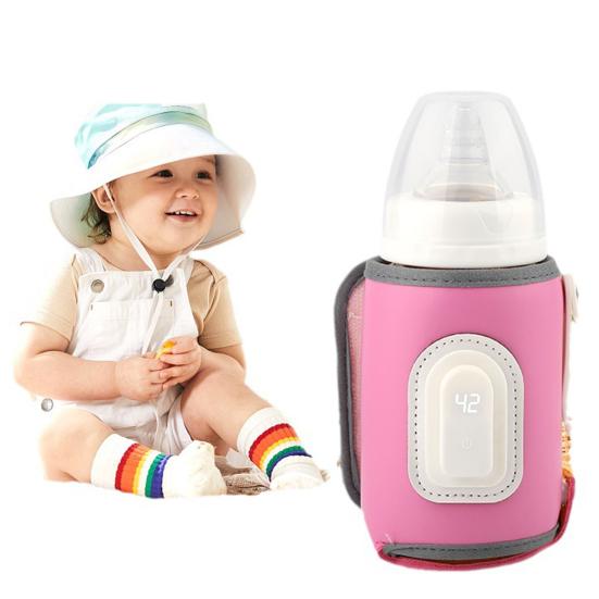 Baby Bottle Warmer Rechargeable Portable Type-C Charging Temperature Adjustable with LED