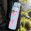 1PC Hustle Girl Power Feminist Quote Art 750ml Color Plastic Sports Water Bottle Leakproof Flip Straw Lid Suitable for Sports Office Home Use