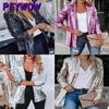 Jaquetas e casacos femininos vintage casual cor sólida estampa outono inverno manga comprida gola polo