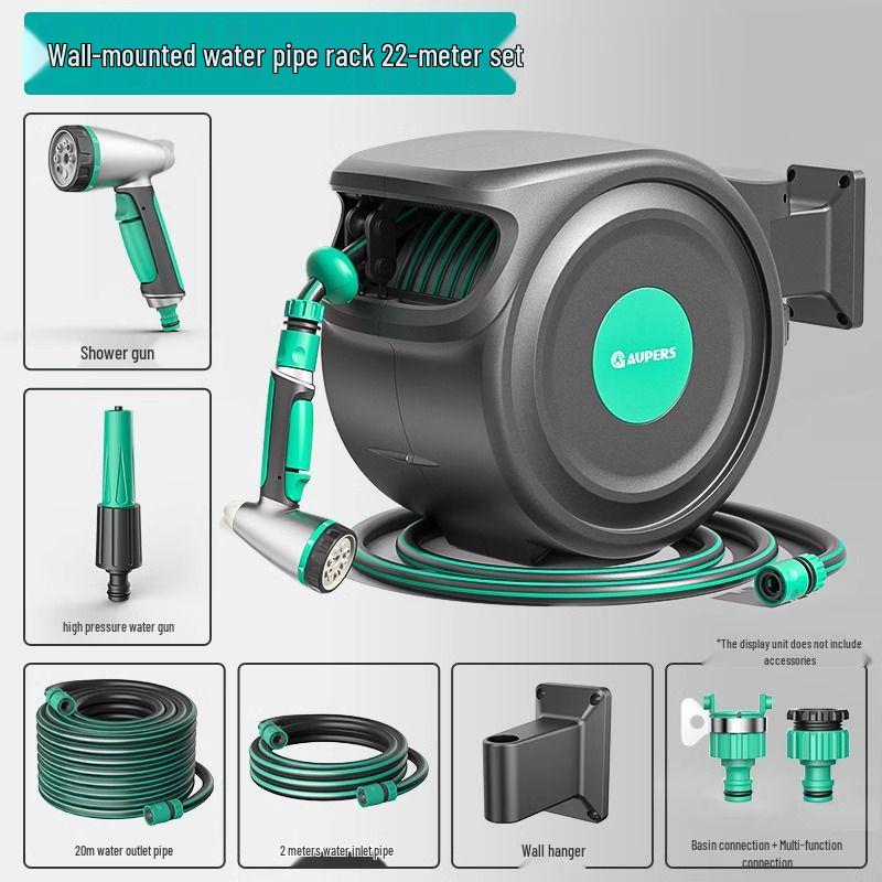Shuofan Automatic Retractable Car Wash & Garden Hose Reel with Watering Gun.