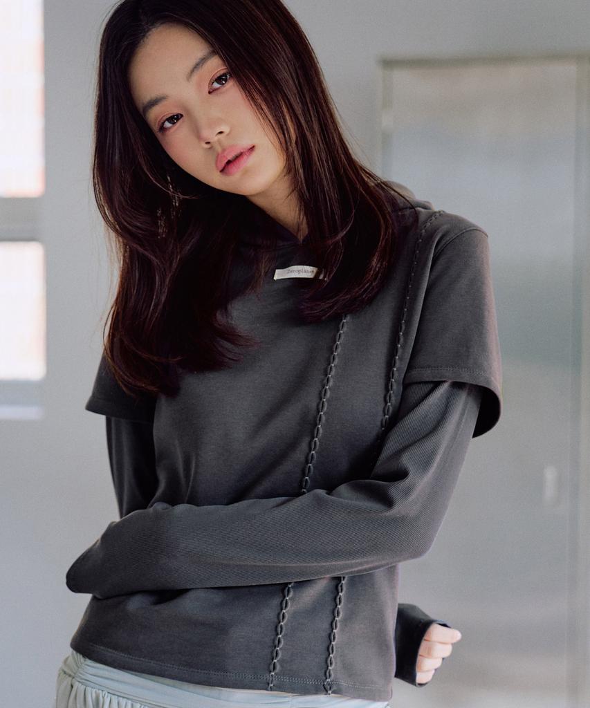 Erica Layered Hoodie [Charcoal]