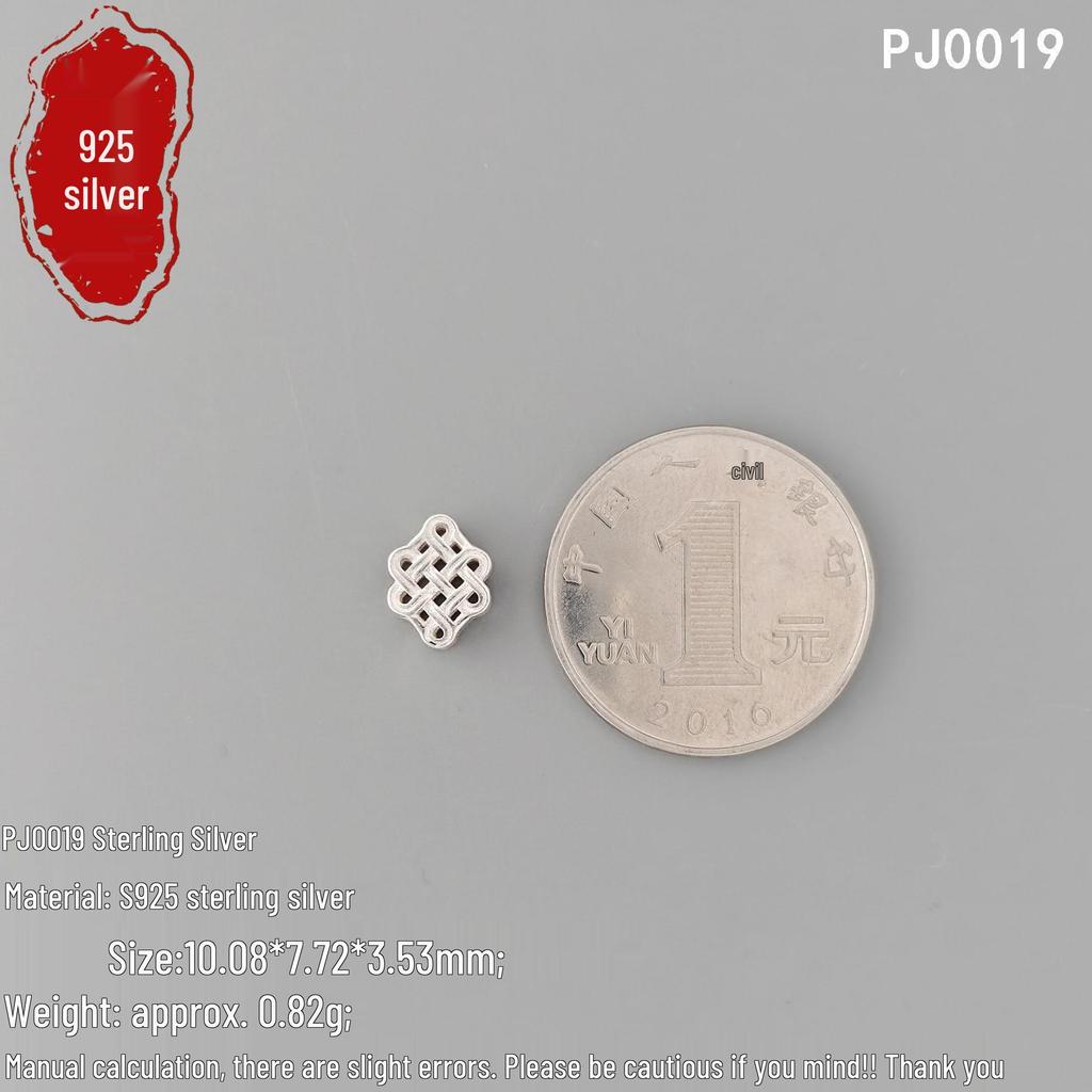S925 Sterling Silver Chinese Knot Spacer Beads for DIY Jewelry